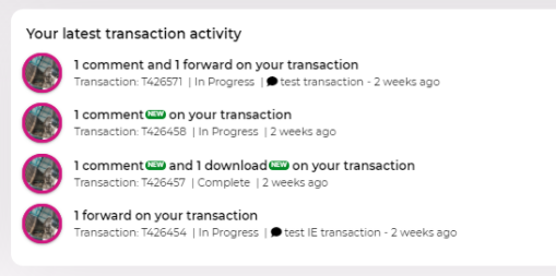 Transaction Activity